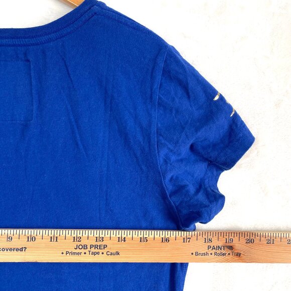 Superdry T Shirt Womens US Size 8 Small Royal Blue Metallic Logo - Picture 6 of 8